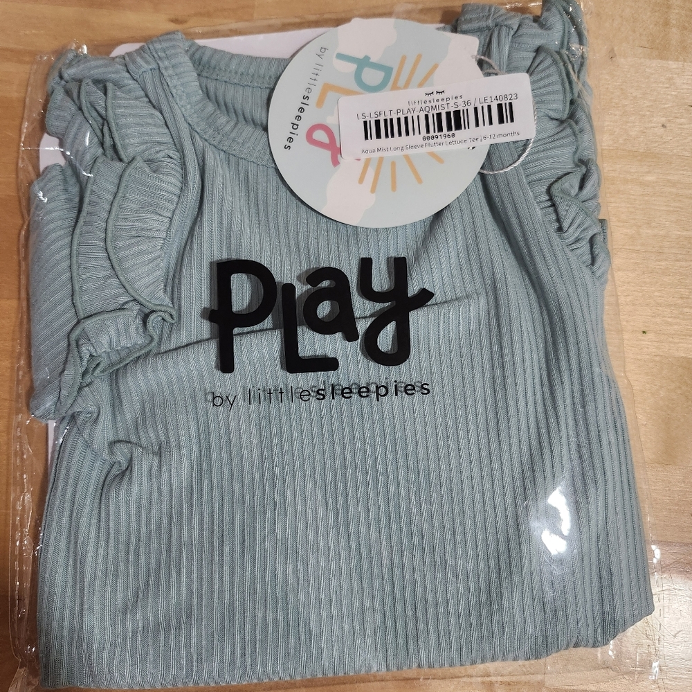 Little sleepies play long sleeve flutter lettuce tee